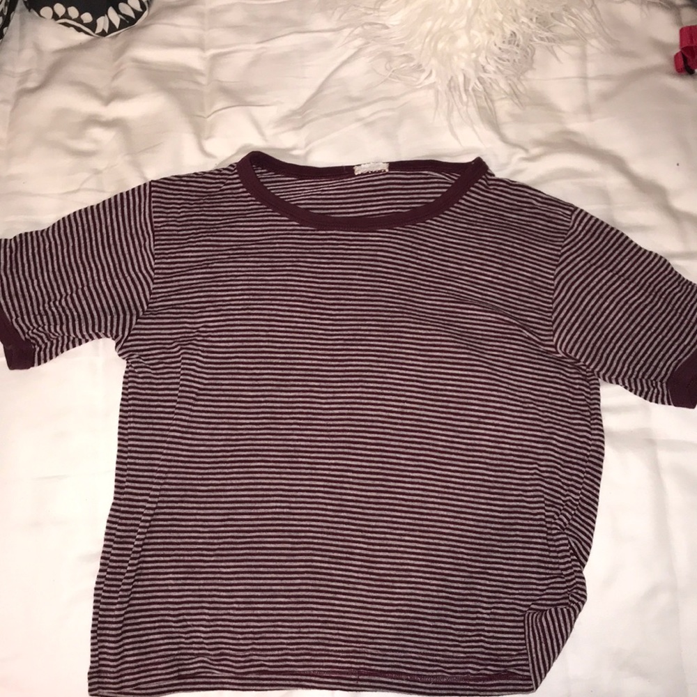 Brandy Melville maroon striped shirt